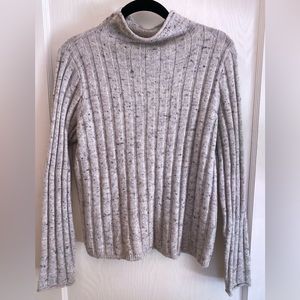 Madewell Speckled Turtleneck Mock Neck Pullover Sweater Grey Size M